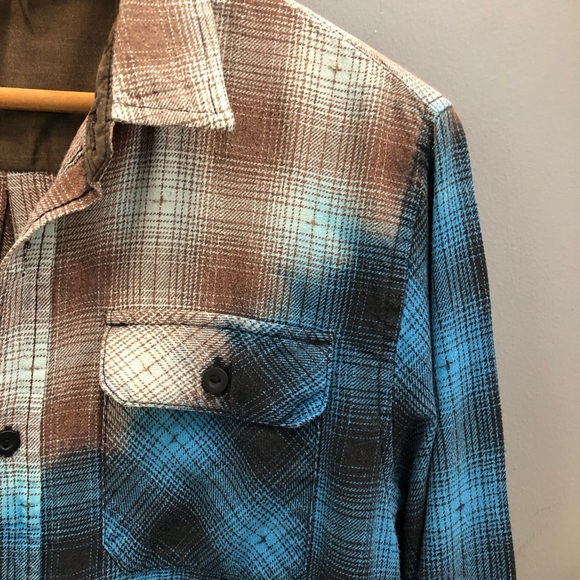 Custom Bleached Flannel Shirt, Sz Mens M (slim fit). - Picture 2 of 9
